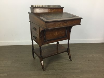 Lot 1385 - VICTORIAN INLAID ROSEWOOD DAVENPORT DESK