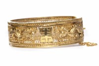 Lot 392 - PIERCED AND MOULDED CHINESE BANGLE with...