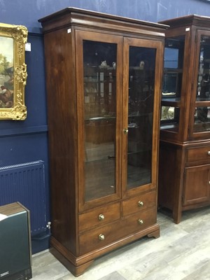 Lot 283 - PAIR OF STAINED WOOD DISPLAY CABINETS