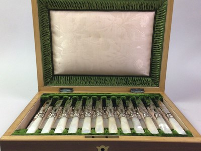 Lot 275 - SET OF TWELVE PLATED FRUIT KNIVES AND FORKS