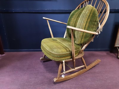 Lot 245 - 1960S ERCOL WINDSOR STICK BACK ROCKING CHAIR