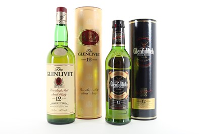 Lot 294 - GLENLIVET 12 YEAR OLD 1990S AND GLENFIDDICH 12 YEAR OLD 50CL