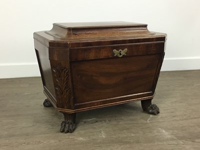 Lot 1390 - REGENCY MAHOGANY SARCOPHAGUS CELLARETTE