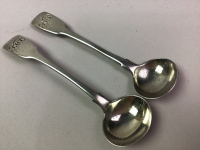 Lot 365 - PAIR OF WILLIAM IV SILVER MUSTARD SPOONS