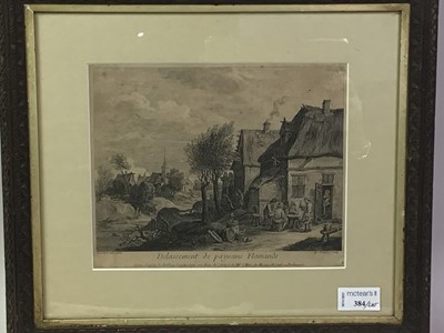 Lot 384 - FRENCH ENGRAVING, DELASSEMENT DE PAYSANS FLAMANDS