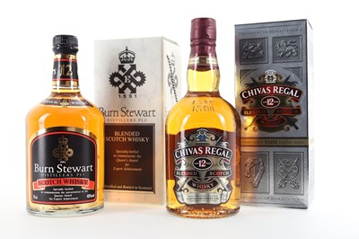 Lot 302 - CHIVAS REGAL 12 YEAR OLD AND BURN STEWART QUEEN'S AWARD FOR EXPORT 75CL