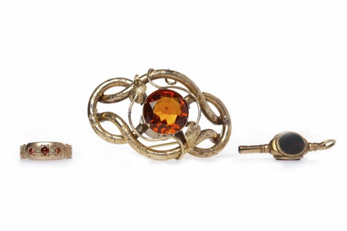 Lot 417 - VICTORIAN CITRINE SET BROOCH openwork and of...