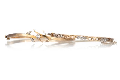 Lot 580 - TWO DIAMOND SET BANGLES