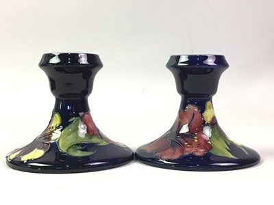 Lot 464 - PAIR OF MOORCROFT CANDLESTICKS