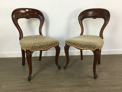 Lot 440 - FOUR MAHOGANY BALLOON BACK DINING CHAIRS