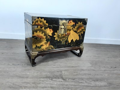 Lot 442 - CHINESE LACQUERED SMALL CHEST