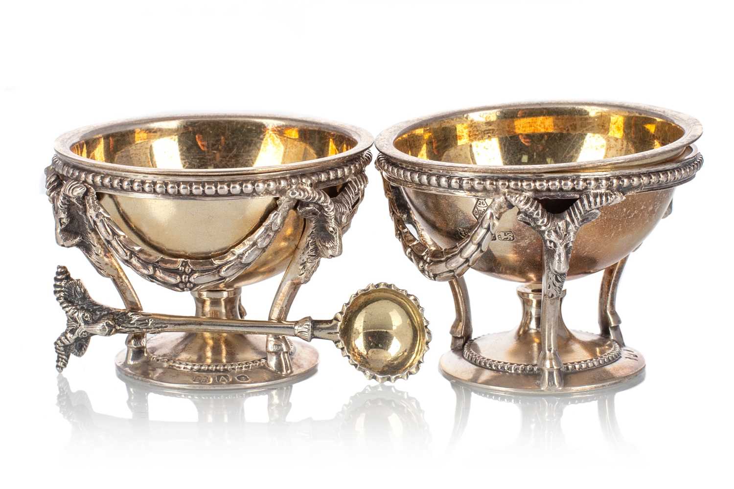 Lot 1256 - PAIR OF VICTORIAN NEO-CLASSICAL SILVER OPEN SALTS