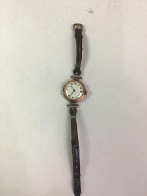 Lot 510 - NINE CARAT ROSE GOLD CASED WRIST WATCH