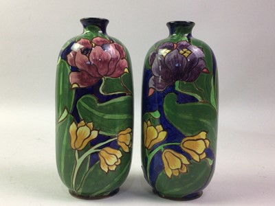 Lot 553 - PAIR OF DELTON WARE VASES