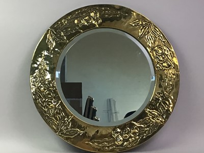 Lot 556 - ARTS AND CRAFTS BRASS MIRROR