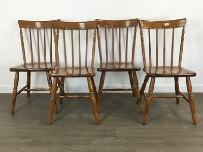 Lot 527 - SET OF FOUR BEECH KITCHEN CHAIRS