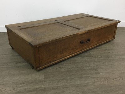 Lot 594 - OAK PANELLED UNDER BED WARDROBE