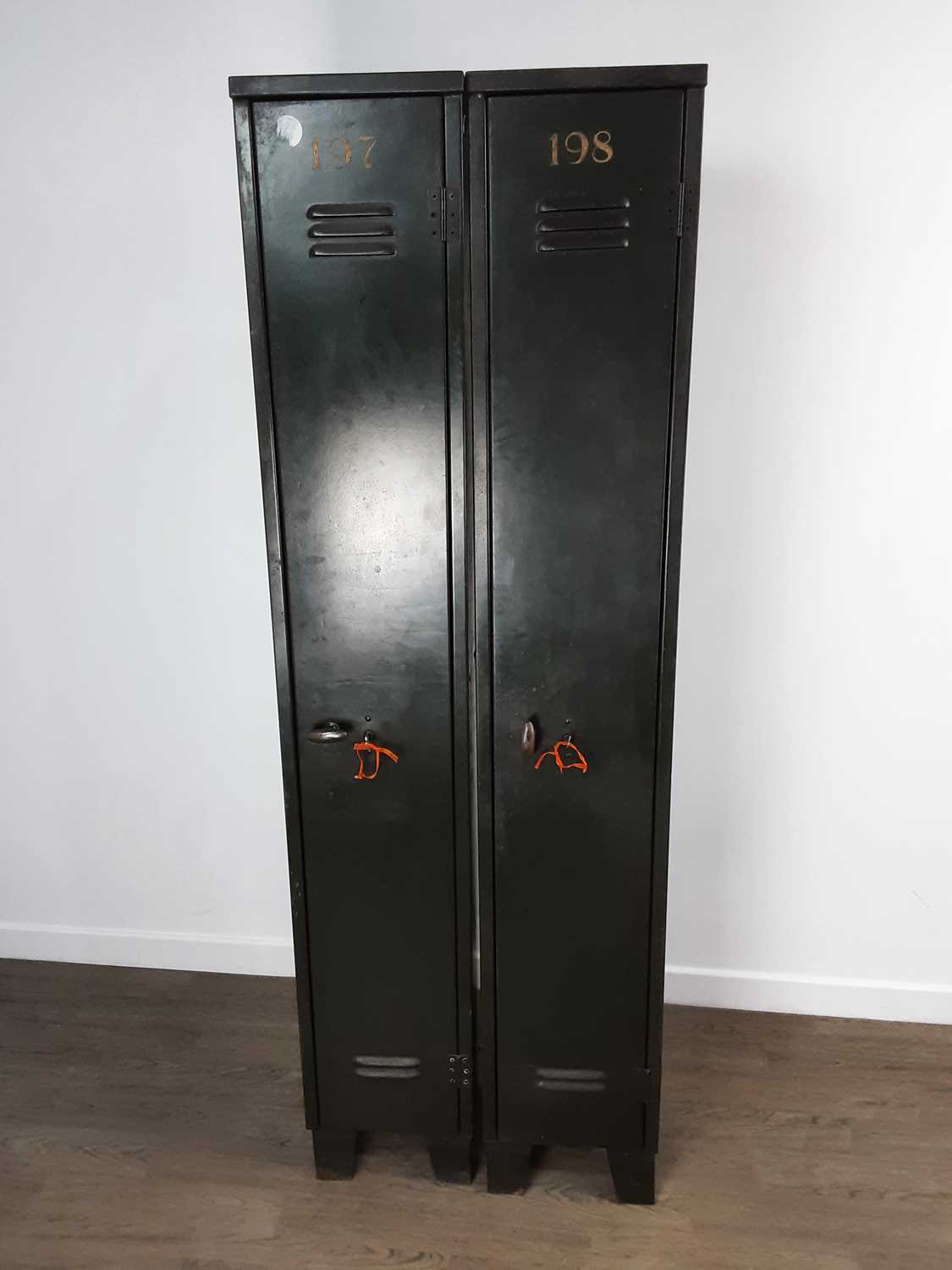 Lot 43 - PAIR OF INDUSTRIAL METAL LOCKERS