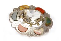 Lot 467 - AGATE AND GEM SET BROOCH with engraved...