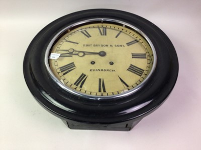 Lot 599 - CIRCULAR WALL CLOCK, ROBT BRYSON & SONS, EDINBURGH