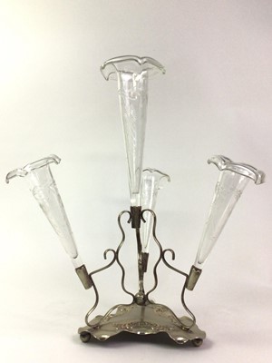 Lot 66 - VICTORIAN SILVER PLATED EPERGNE