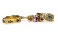 Lot 472 - THREE VICTORIAN GOLD RINGS including a black...