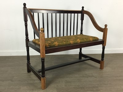 Lot 605 - MAHOGANY HALL BENCH