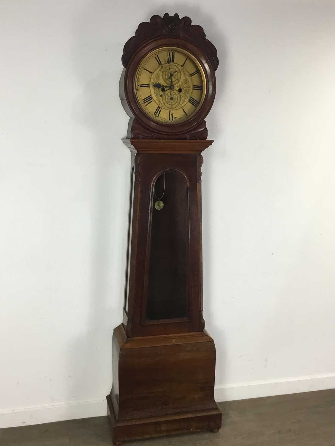 Lot 1030 - VICTORIAN MAHOGANY DRUMHEAD LONGCASE CLOCK