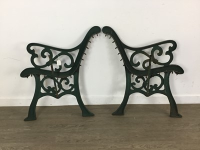 Lot 49 - PAIR OF CAST IRON BENCH ENDS