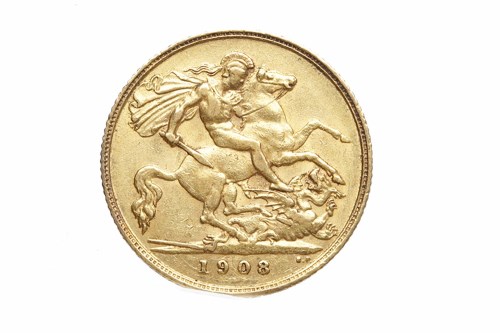 Lot 502 - GOLD HALF SOVEREIGN DATED 1908