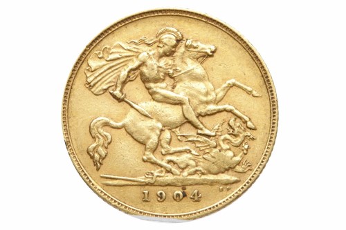 Lot 507 - GOLD HALF SOVEREIGN DATED 1904
