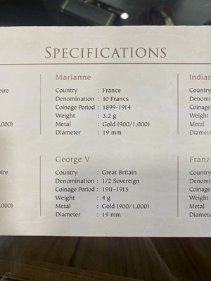 Lot 51 - THE GREAT WAR 1914 - 1918 GOLD COIN SET