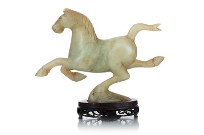 Lot 850 - CHINESE JADE FIGURE OF A GALLOPING HORSE