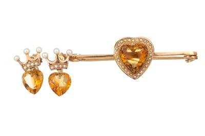 Lot 597 - SUITE OF CITRINE JEWELLERY