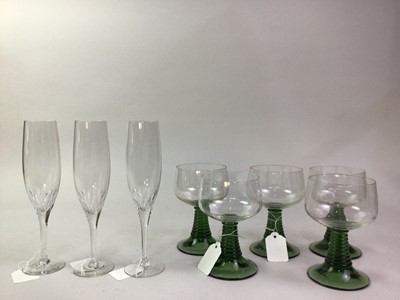 Lot 227 - SET OF SIX CHAMPAGNE FLUTES