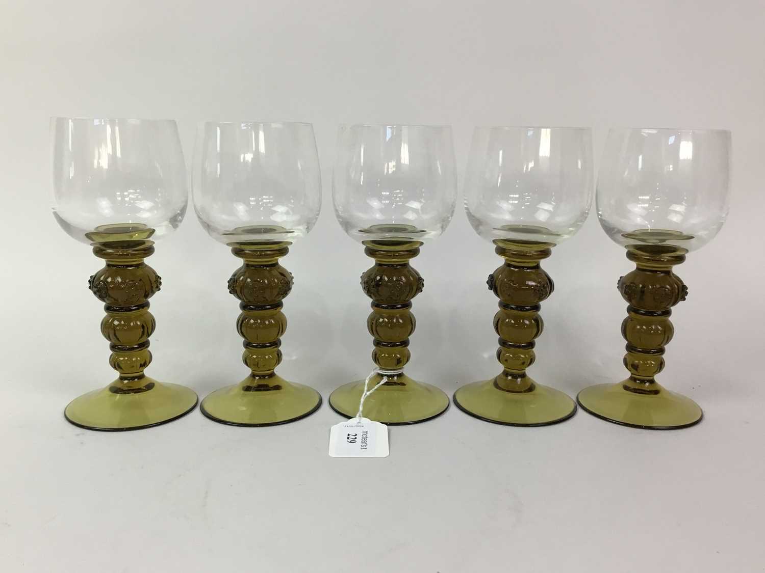 Lot 229 - ELEVEN HOCK GLASSES