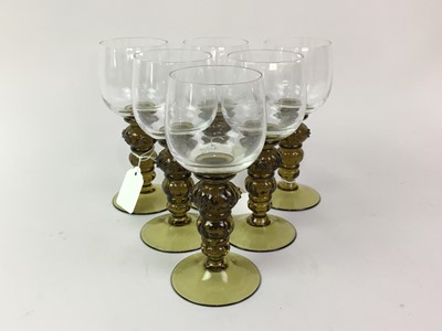 Lot 229 - ELEVEN HOCK GLASSES