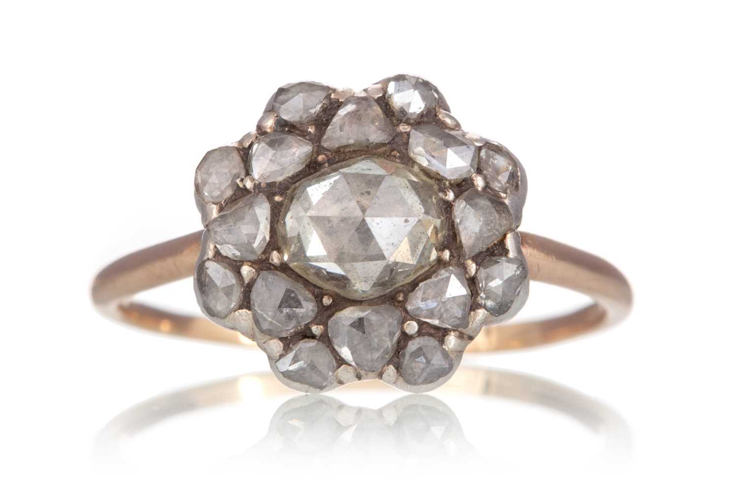 Lot 545 - GEORGIAN DIAMOND CLUSTER RING