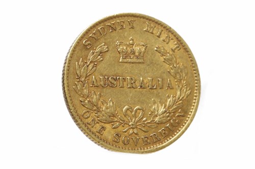 Lot 525 - GOLD SIDNEY MINT SOVEREIGN DATED 1870