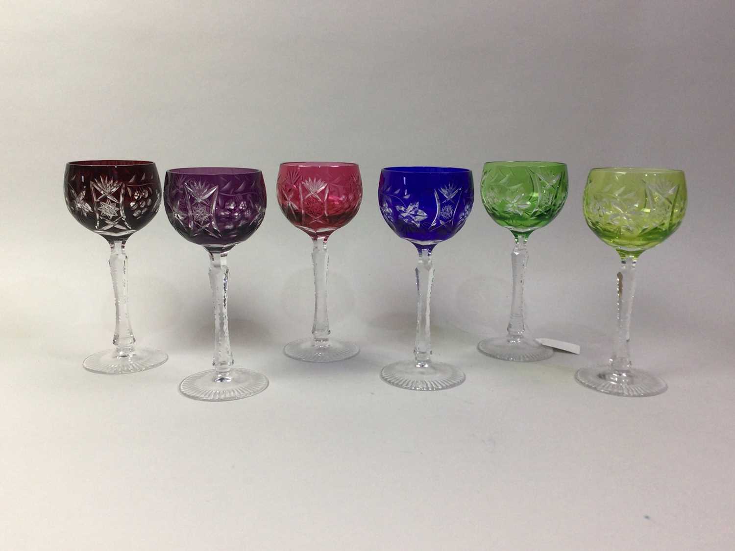Lot 272 - HARLEQUIN SET OF SIX HOCK GLASSES