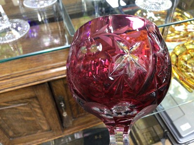 Lot 272 - HARLEQUIN SET OF SIX HOCK GLASSES