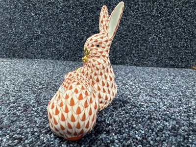 Lot 1419 - HEREND GROUP OF TWO RABBITS AND OTHERS