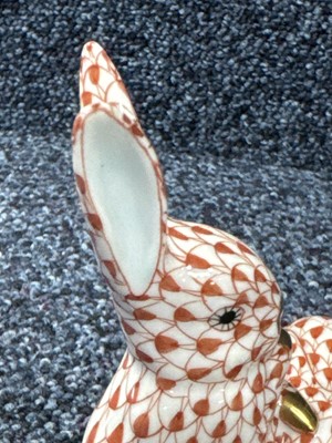 Lot 1419 - HEREND GROUP OF TWO RABBITS AND OTHERS