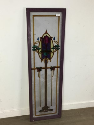 Lot 330 - GLASGOW STYLE PAINTED GLASS PANEL