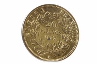 Lot 528 - GOLD 20 FRANC COIN DATED 1857 6.4g