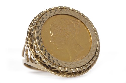 Lot 537 - GOLD HALF SOVEREIGN DATED 1873 mounted in a...