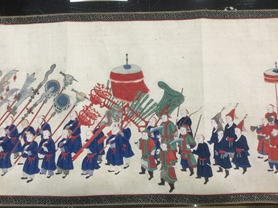 Lot 860 - LARGE CHINESE SCROLL PAINTING