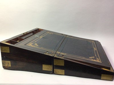 Lot 347 - COROMANDEL WOOD WRITING SLOPE