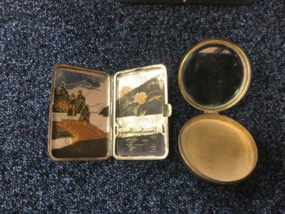 Lot 862 - JAPANESE SILVER AND MIXED METAL CIGARETTE CASE