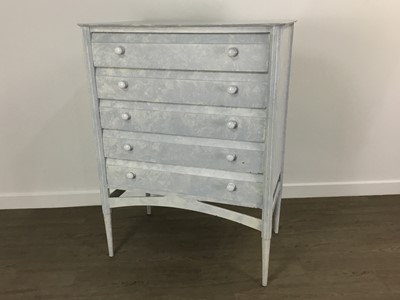 Lot 349 - PAINTED WOOD DRESSING TABLE WITH STOOL